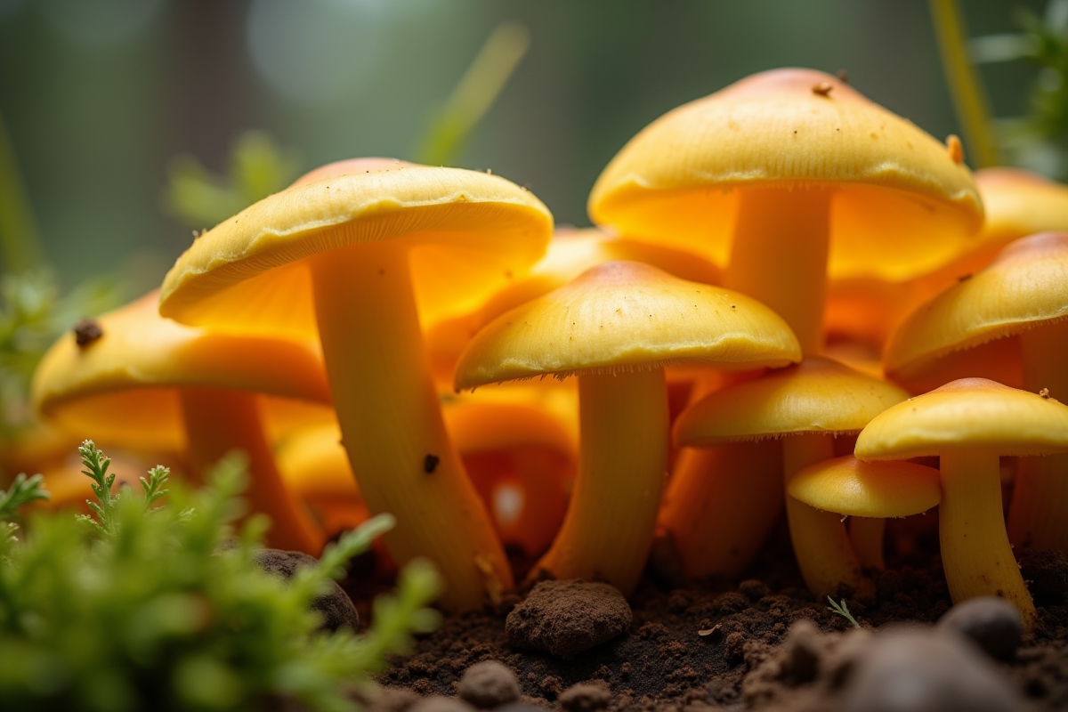 Champignons de chanterelle cultivés en intérieur avec erreurs
