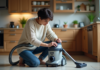 Conseils pour entretenir votre aspirateur traîneau performant et puissant Femme nettoyant le filtre d'un aspirateur dans la cuisine
