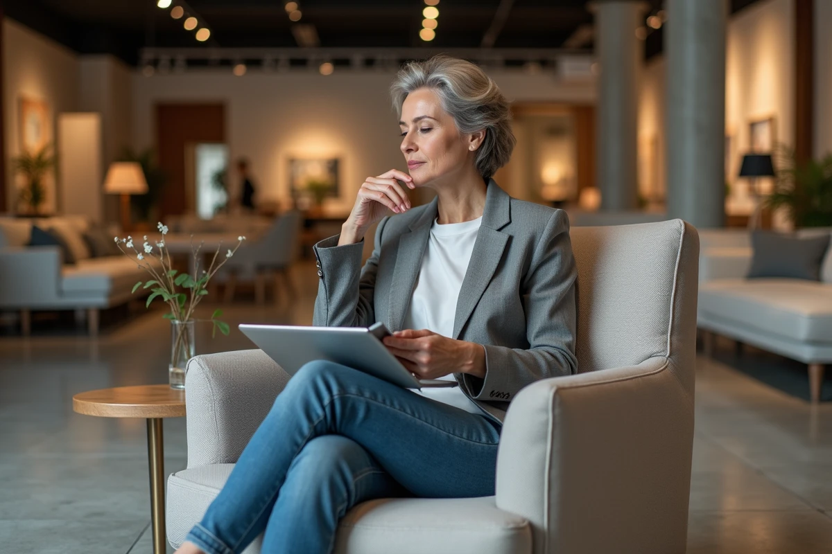 Femme testant le confort d