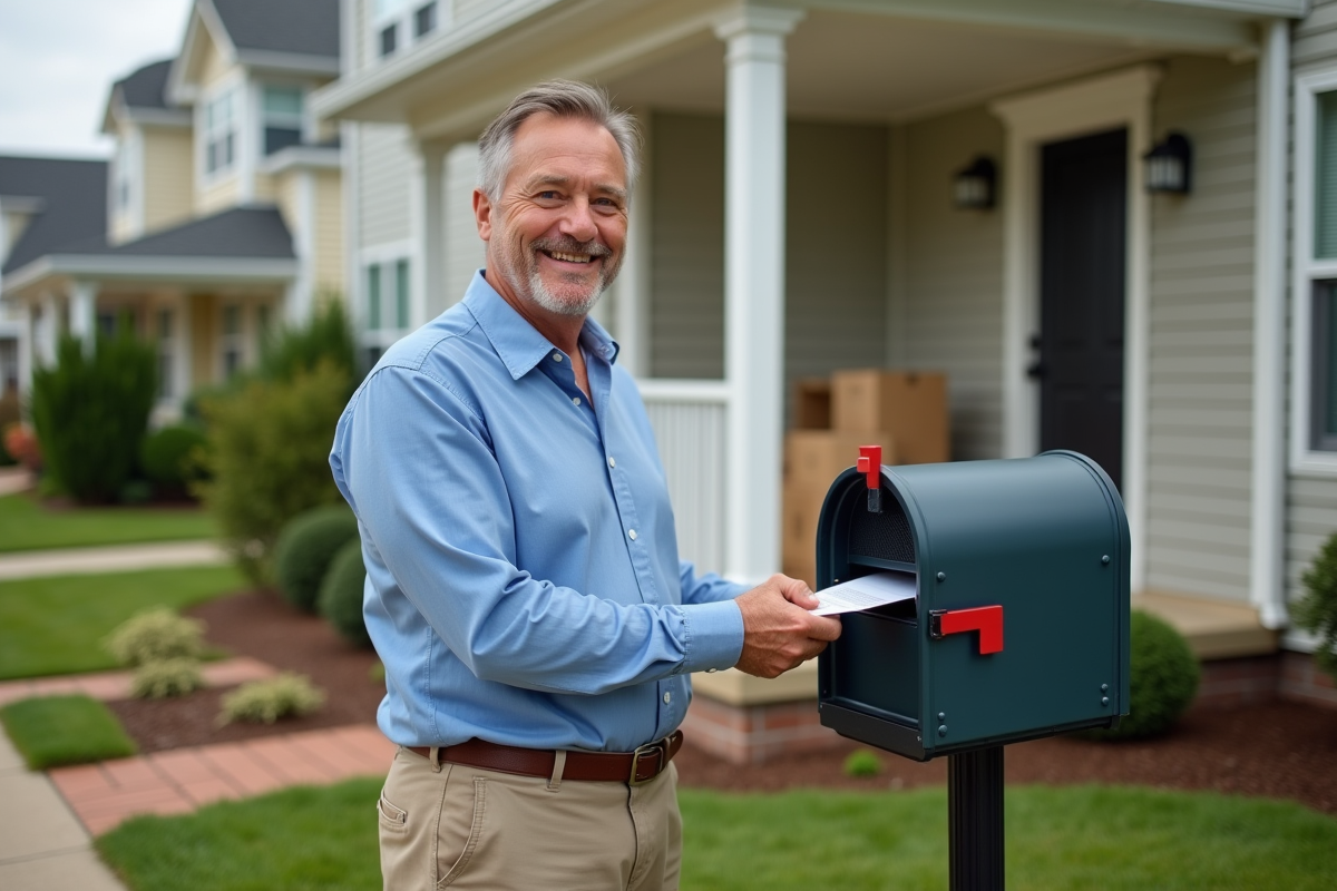 Homme déposant une lettre de changement d